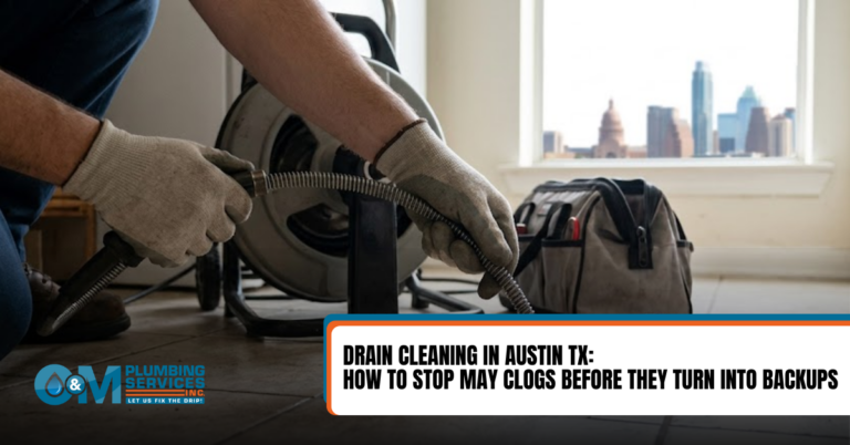 Plumber checking for drain issue in a Austin home